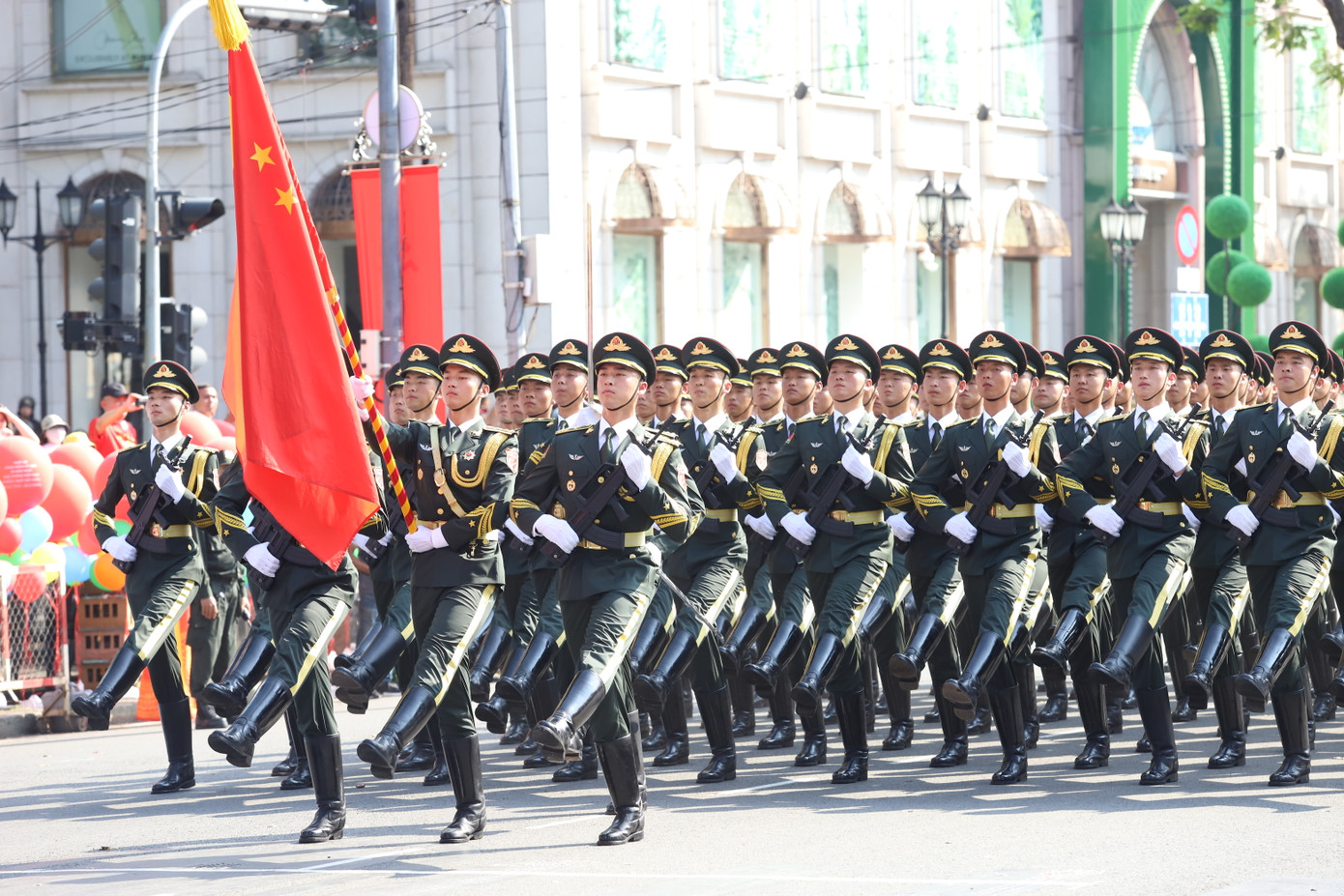 Quân Giải phóng nhân dân Trung Quốc (PLA) tham gia diễu binh tại buổi tổng duyệt.