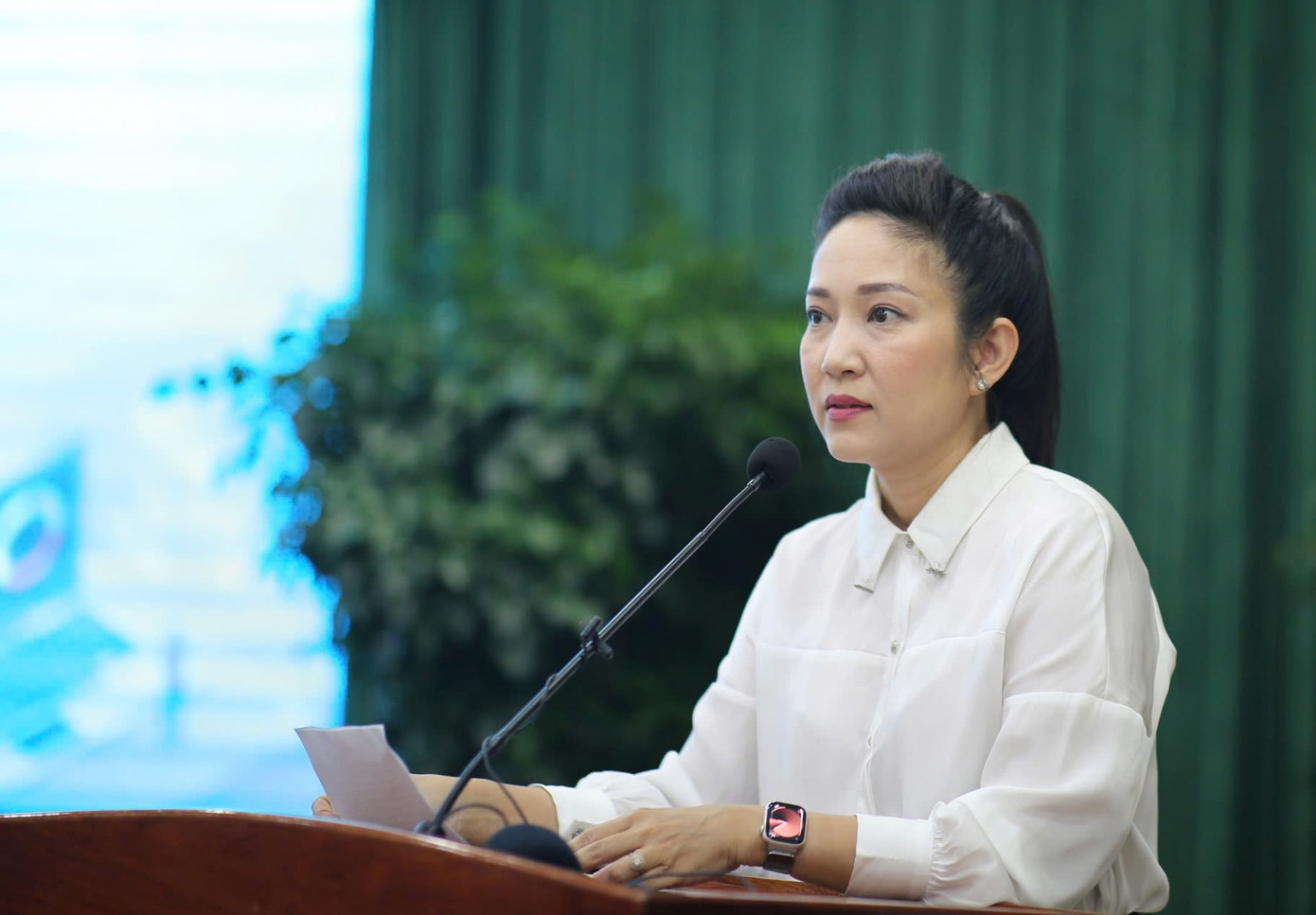 Phó Giám đốc Sở VH&amp;TT TPHCM Nguyễn Thị Thanh Thúy trao đổi tại hội nghị. Ảnh: Hà Khánh