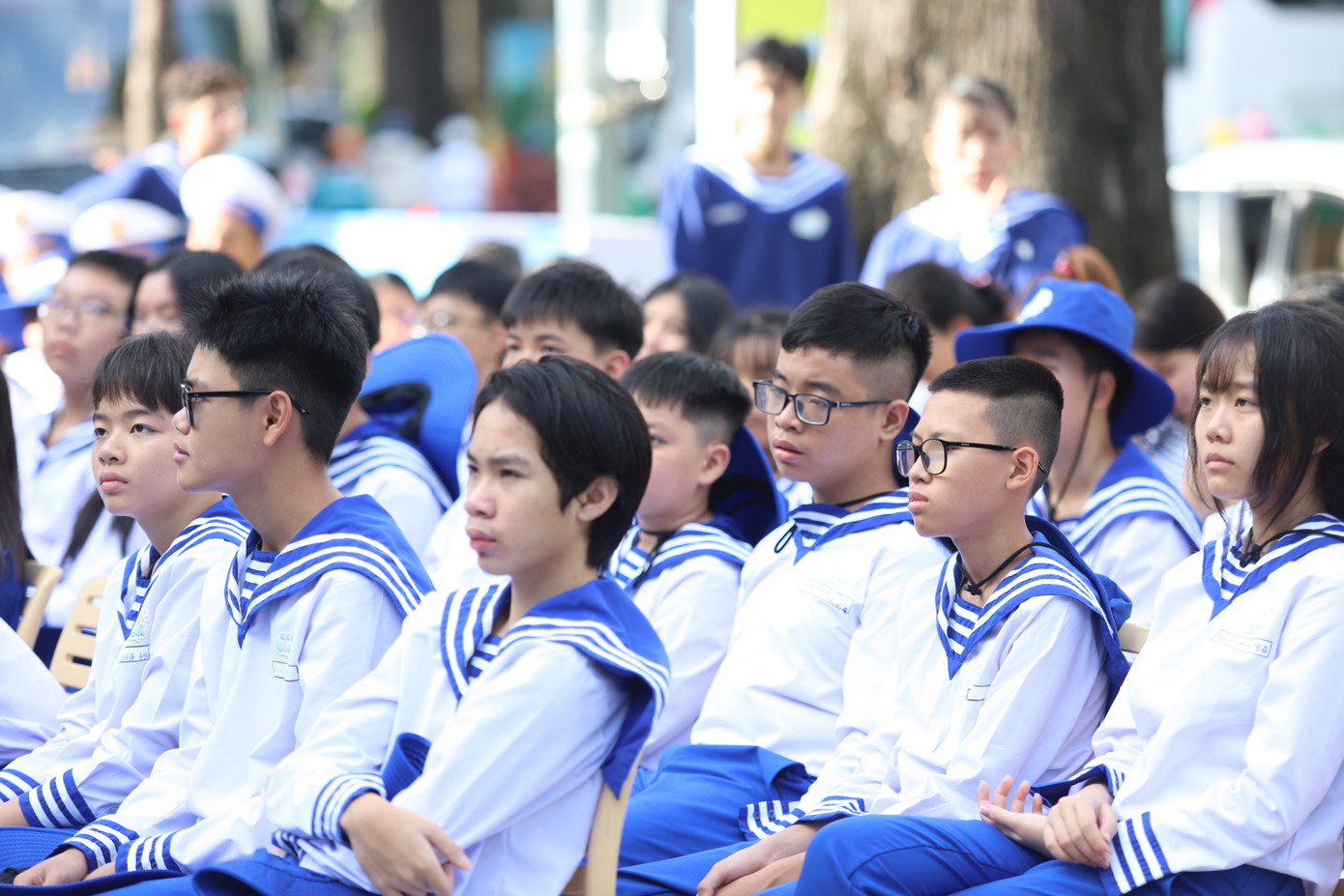 Các em có một tuần trải nghiệm môi trường học tập, rèn luyện đặc biệt tại Trung tâm huấn luyện Vùng 2 Hải quân.