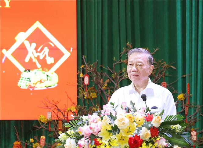 Tổng Bí thư Tô Lâm phát biểu tại buổi gặp mặt. Ảnh: TTXVN Tổng Bí thư Tô Lâm phát biểu tại buổi gặp mặt. Ảnh: TTXVN