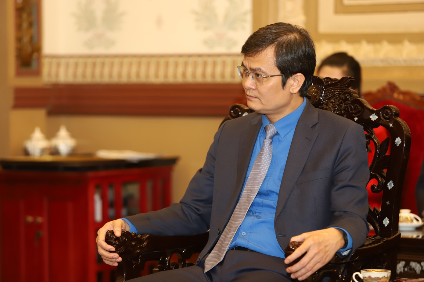 Anh Bùi Quang Huy - Bí thư thứ nhất Trung ương Đoàn TNCS Hồ Chí Minh tham dự buổi tiếp của lãnh đạo TPHCM. Anh Bùi Quang Huy - Bí thư thứ nhất Trung ương Đoàn TNCS Hồ Chí Minh tham dự buổi tiếp của lãnh đạo TPHCM.