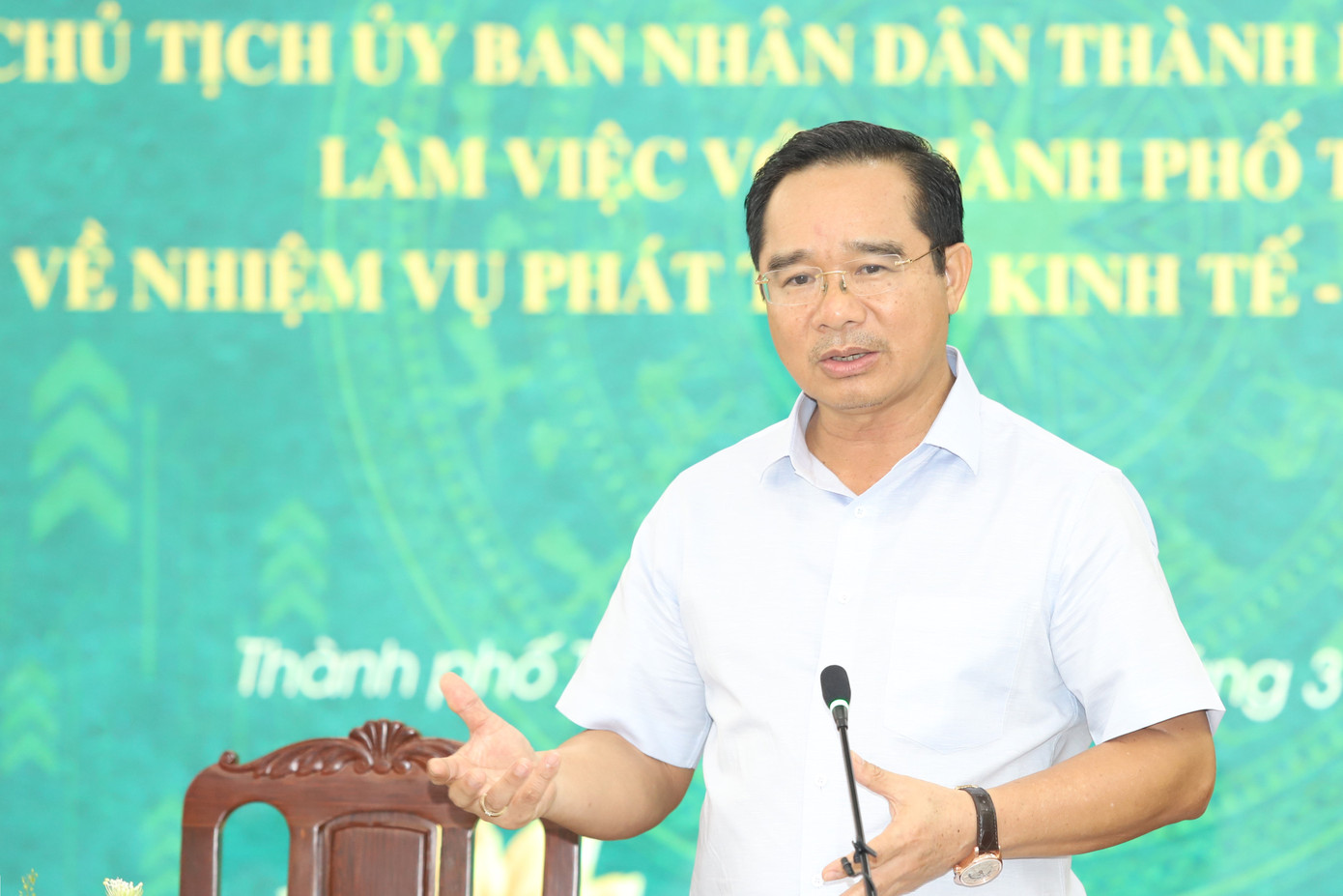 Chủ tịch UBND TPHCM Nguyễn Văn Được. Ảnh: Ngô Tùng Chủ tịch UBND TPHCM Nguyễn Văn Được. Ảnh: Ngô Tùng