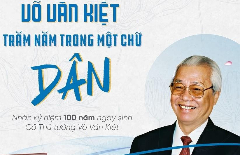 Cuốn sách “VÕ VĂN KIỆT Trăm năm trong một chữ DÂN” bao gồm 32 bài viết hầu hết chưa từng được xuất bản của nhiều tác giả. Cuốn sách “VÕ VĂN KIỆT Trăm năm trong một chữ DÂN” bao gồm 32 bài viết hầu hết chưa từng được xuất bản của nhiều tác giả.