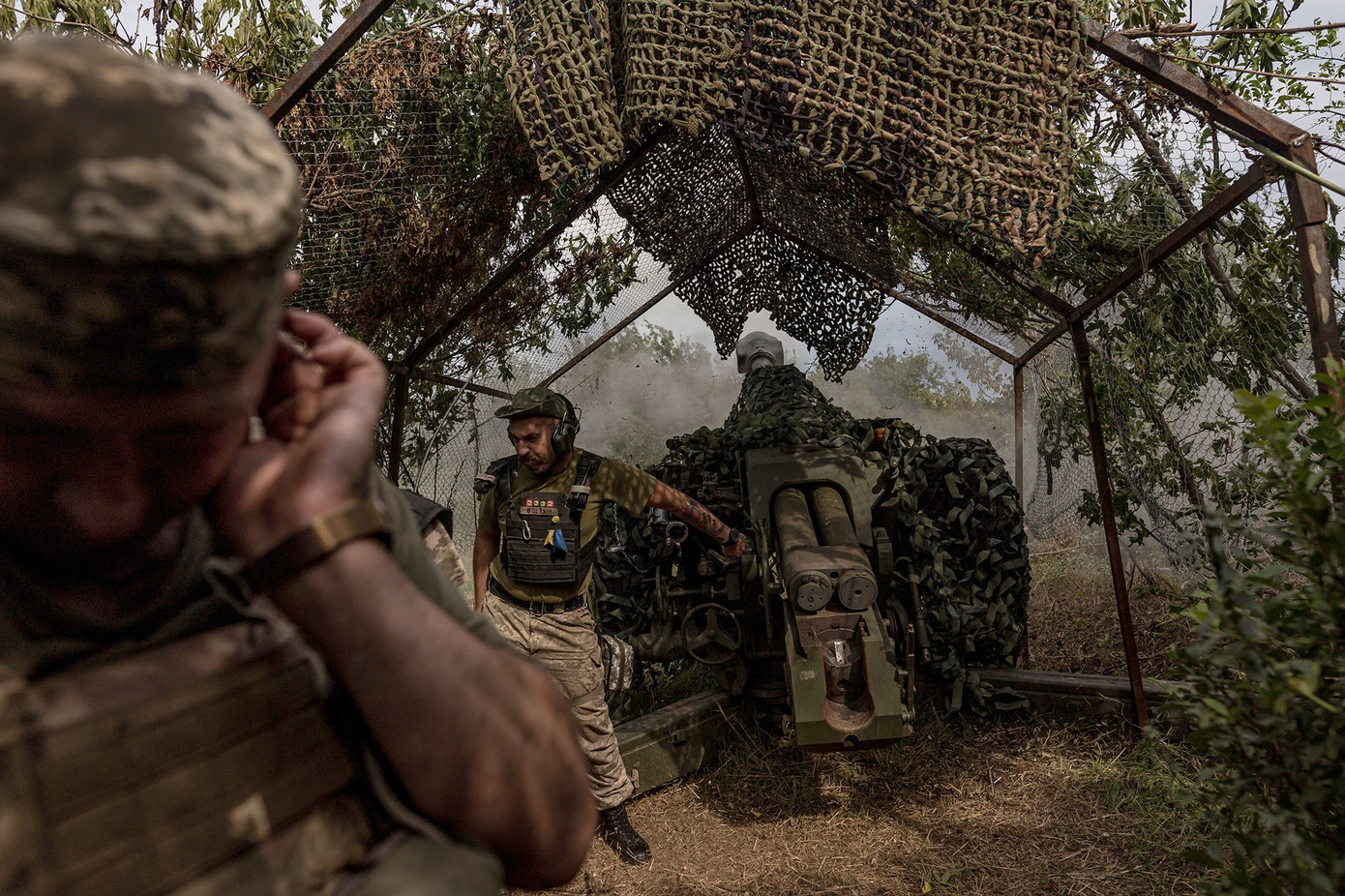 Binh sĩ Ukraine ở gần Bakhmut ngày 1/8. Ảnh: Anadolu Agency