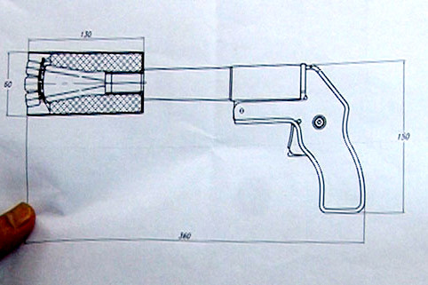 Bản vẽ ống phóng bùi nhùi lưới