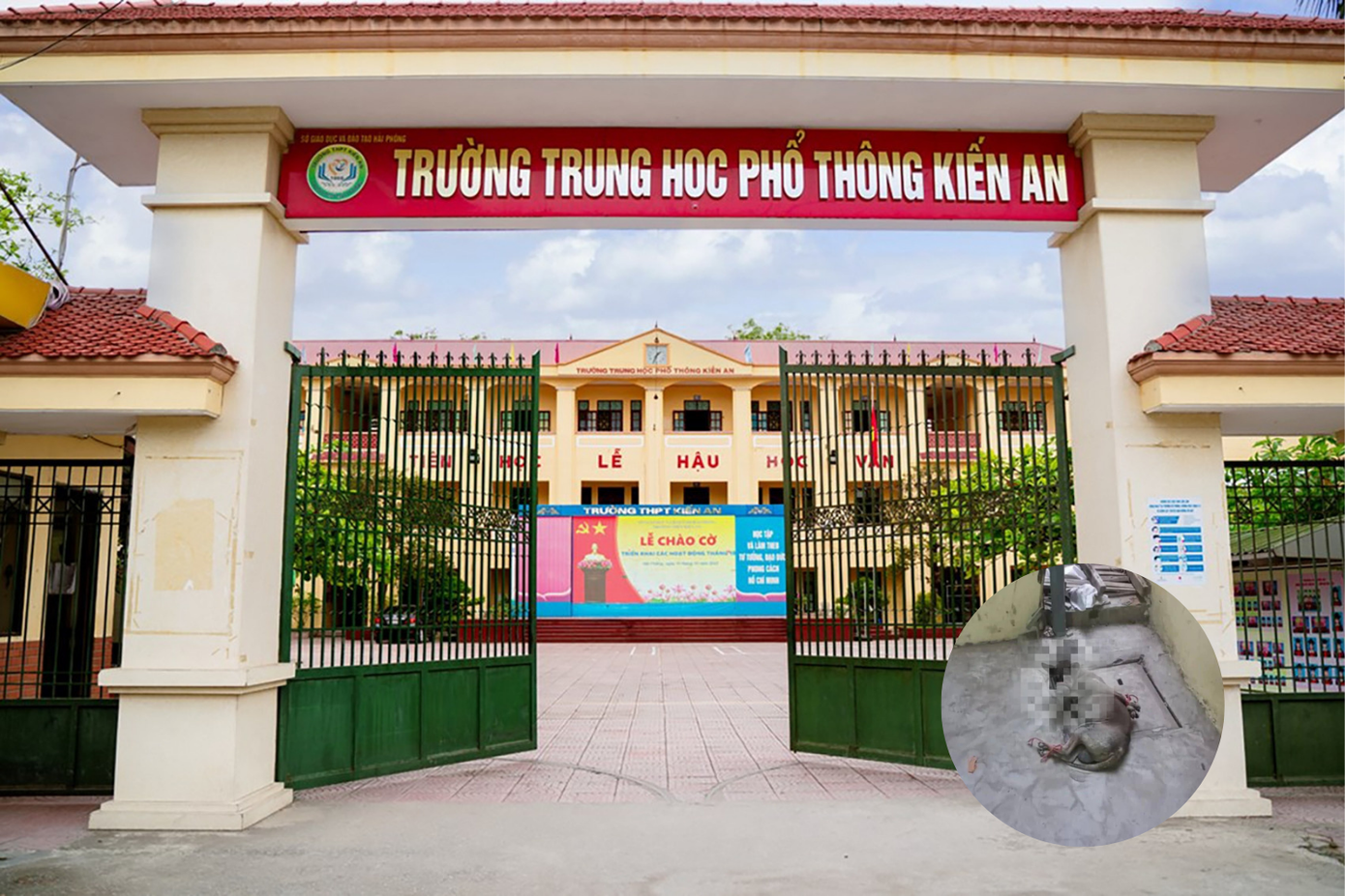 Sự việc xảy ra tại trường THPT Kiến An gây xôn xao mạng xã hội.