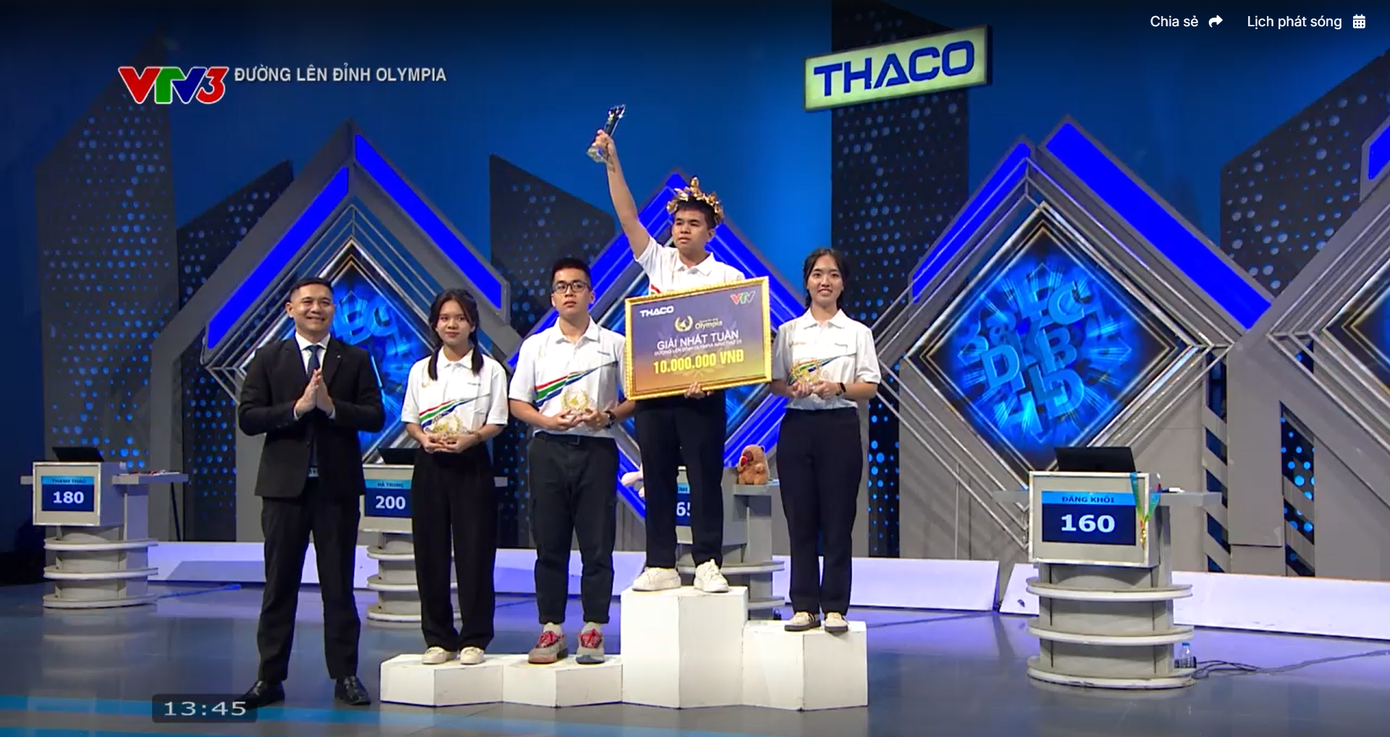 Nam sinh Thái Bình giành chiến thắng với 200 điểm. Nam sinh Thái Bình giành chiến thắng với 200 điểm.