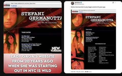 Trang web cũ được cho là của Lady Gaga gây xôn xao cộng đồng mạng.
