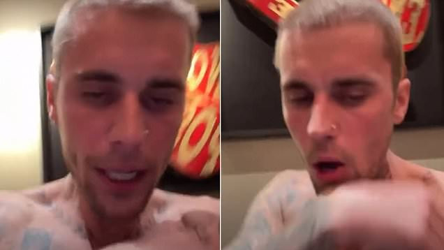 Hình ảnh của Justin Bieber trong buổi livestream. Hình ảnh của Justin Bieber trong buổi livestream.