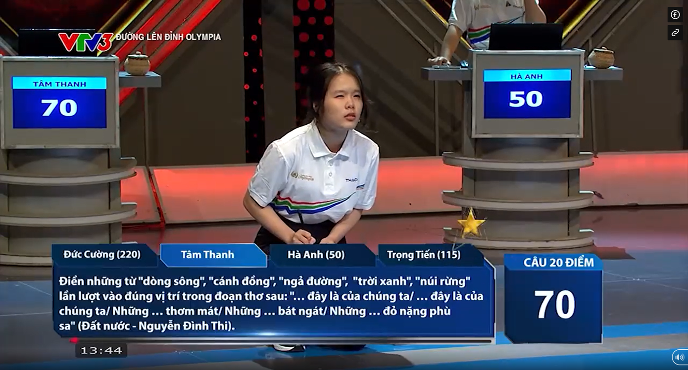 Tâm Thanh để lại nhiều ấn tượng nhờ nỗ lực tới phút cuối. Tâm Thanh để lại nhiều ấn tượng nhờ nỗ lực tới phút cuối.