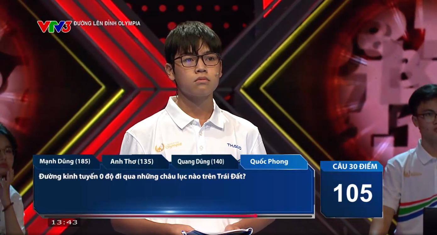 Quốc Phong thử sức với 3 câu 30 điểm. Quốc Phong thử sức với 3 câu 30 điểm.