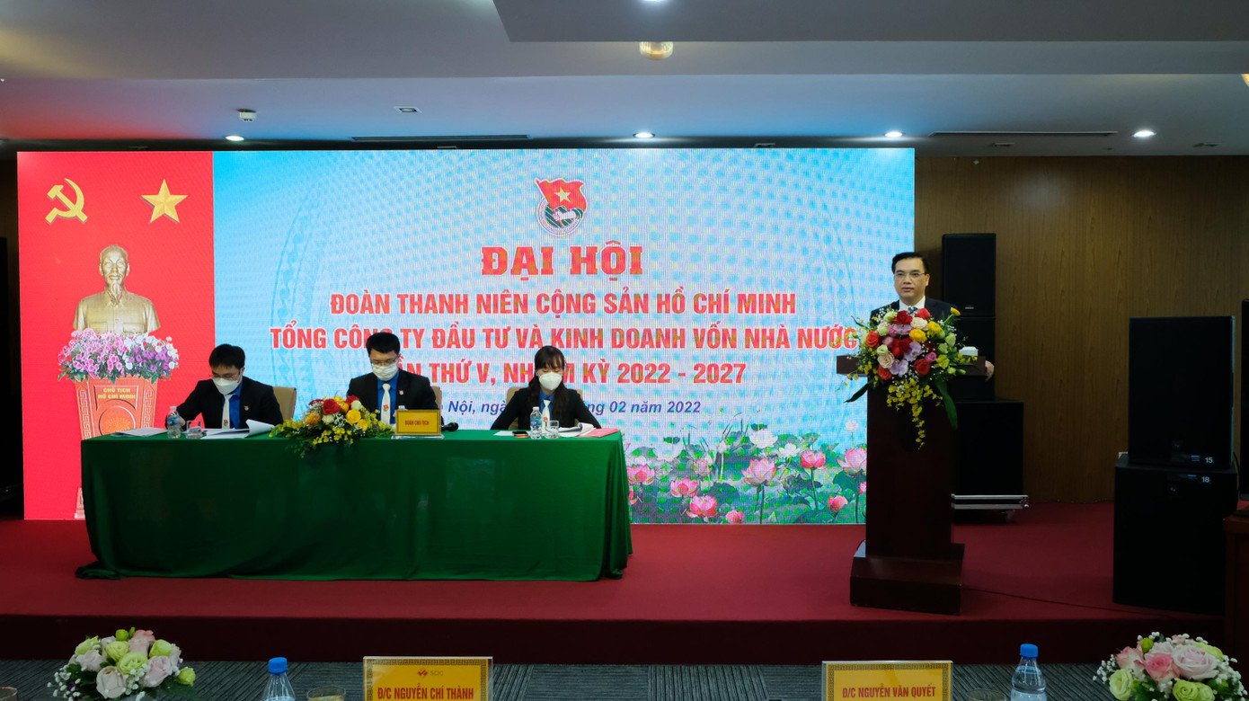 Ông Nguyễn Chí Thành, Bí thư Đảng ủy, Chủ tịch Hội đồng thành viên SCIC phát biểu tại Đại hội Ông Nguyễn Chí Thành, Bí thư Đảng ủy, Chủ tịch Hội đồng thành viên SCIC phát biểu tại Đại hội