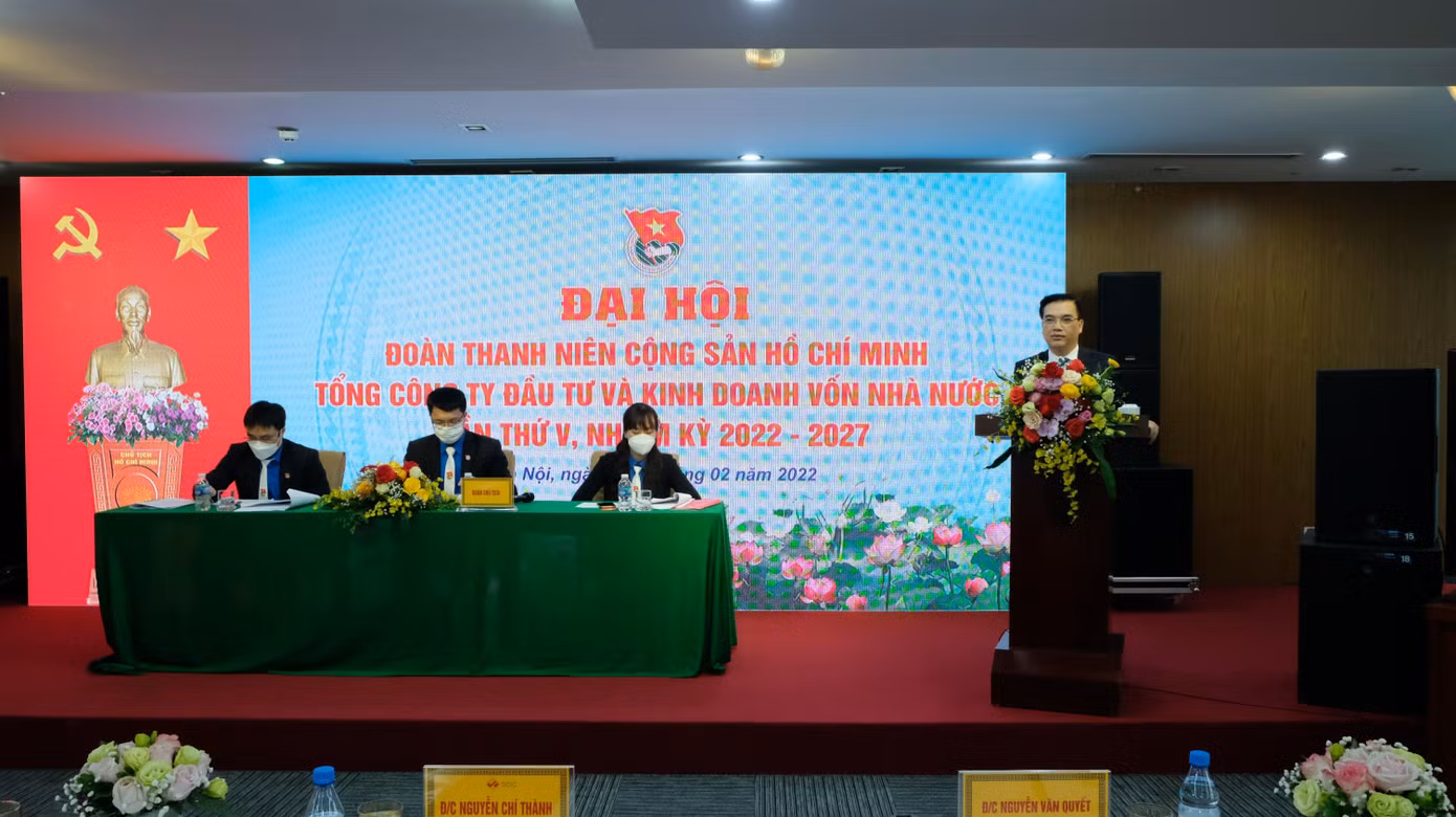 Ông Nguyễn Chí Thành, Bí thư Đảng ủy, Chủ tịch Hội đồng thành viên SCIC phát biểu tại Đại hội