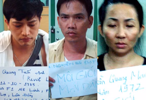 Một số bị can trong đường dây mại dâm nghìn USD
