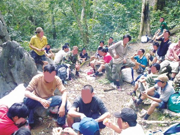 Vùng Trại Lá tập trung hầu hết băng nhóm canh giữ và tìm cách đưa gỗ sưa ra khỏi rừng Ảnh: PV