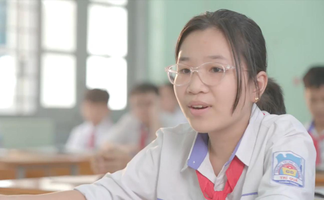 Các em học sinh Trường THCS Trí Quả trong buổi phỏng vấn