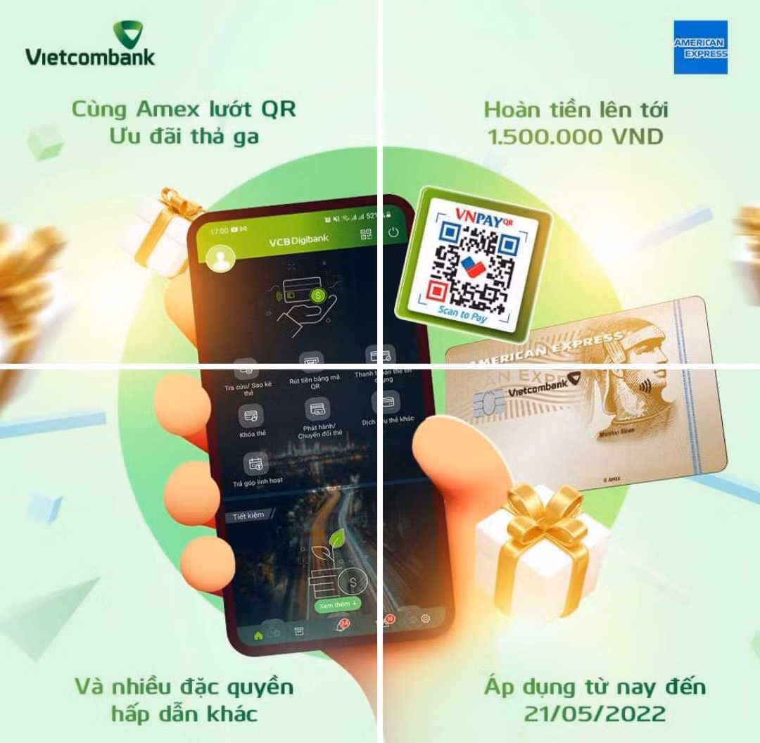 Chi tiêu bằng thẻ Vietcombank AMEX đem lại cho người dùng nhiều ưu đãi thiết thực.
