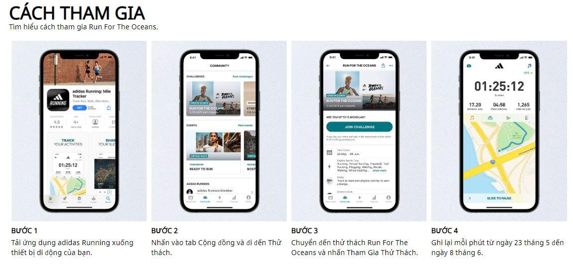 Hướng dẫn đăng ký tham gia Run for the Oceans 2022 trên ứng dụng adidas Running Hướng dẫn đăng ký tham gia Run for the Oceans 2022 trên ứng dụng adidas Running
