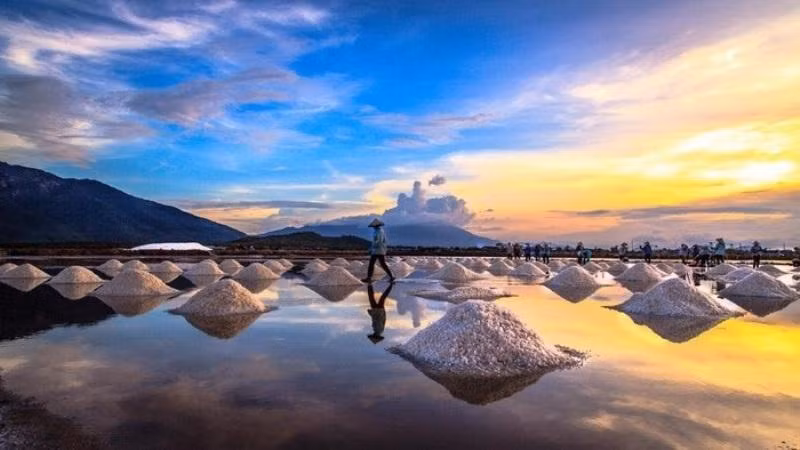 Cánh đồng muối – một điểm check in thú vị của du khách khi tới Ninh Thuận. Cánh đồng muối – một điểm check in thú vị của du khách khi tới Ninh Thuận.