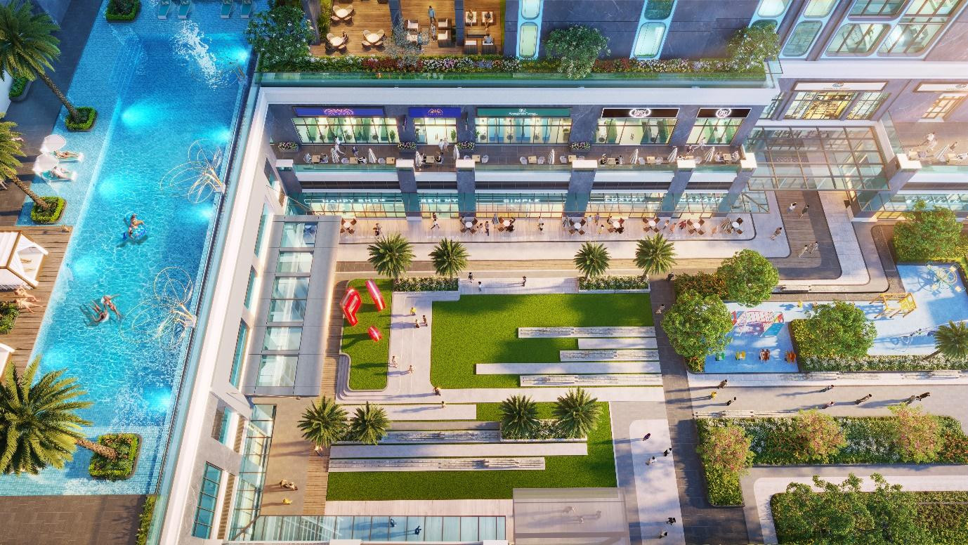 Công viên lõi nội khu 4200m2 chính là một trong những đặc quyền riêng biệt dành tặng cư dân dự án The Grand Manhattan giữa trung tâm Quận 1