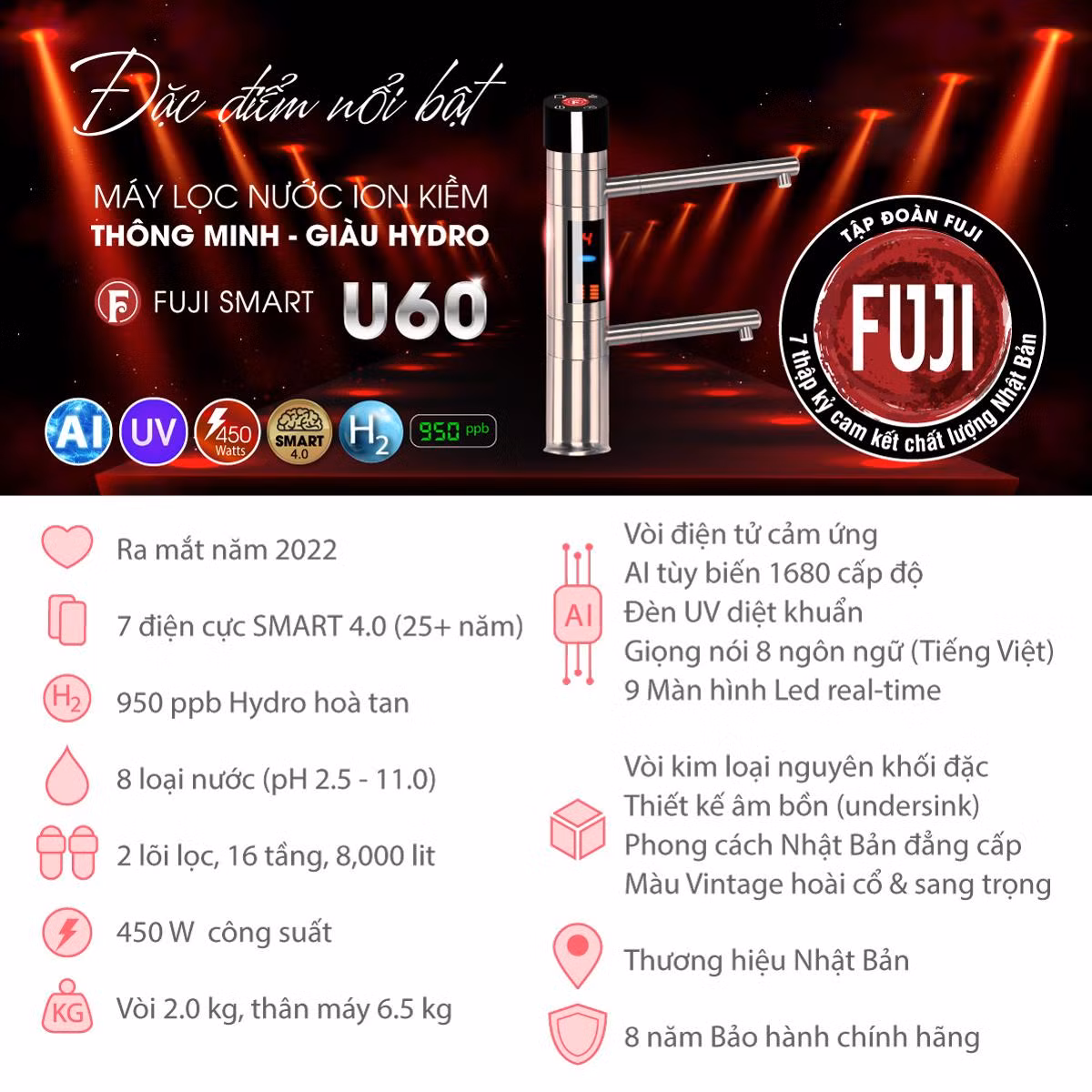 Máy lọc nước ion kiềm Fuji Smart thông minh được Tiến Linh tin chọn