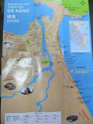 Tấm bản đồ du lịch Đà Nẵng có hình bản đồ Việt Nam không Hoàng Sa - Trường Sa . Tấm bản đồ du lịch Đà Nẵng có hình bản đồ Việt Nam không Hoàng Sa - Trường Sa