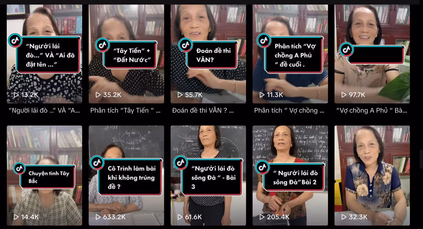 Kênh TikTok của cô Trình vẫn nhận được nhiều sự yêu mến của các thế hệ học sinh.