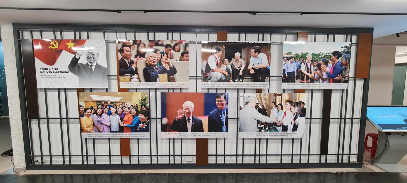 Toàn cảnh “Không gian Tổng Bí thư Nguyễn Phú Trọng sáng mãi trong lòng tuổi trẻ Thành phố Hồ Chí Minh”. Ảnh: Thành Đoàn TP.HCM.