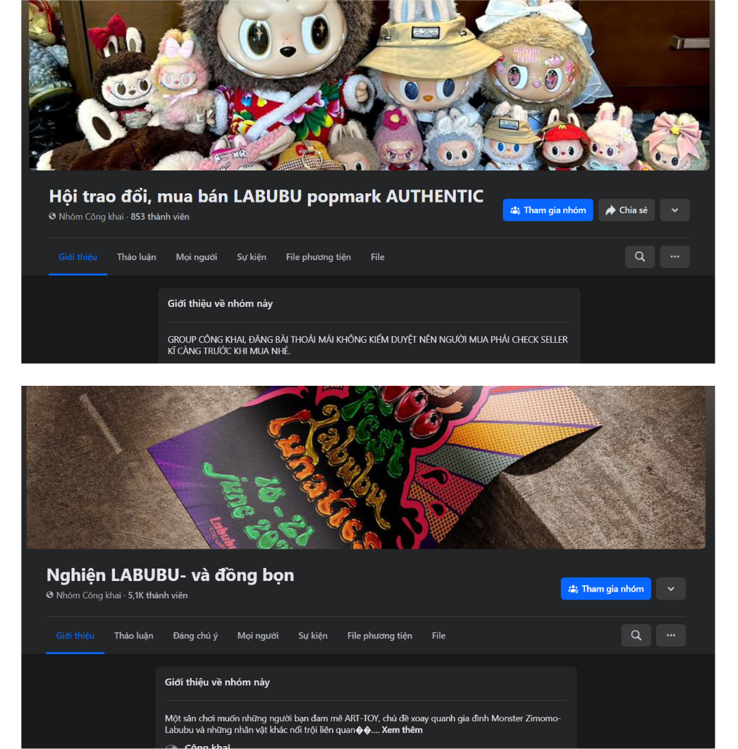 Có hội nhóm để trao đổi và mua bán Labubu cũng thu hút hơn 5,1 nghìn người tham gia.