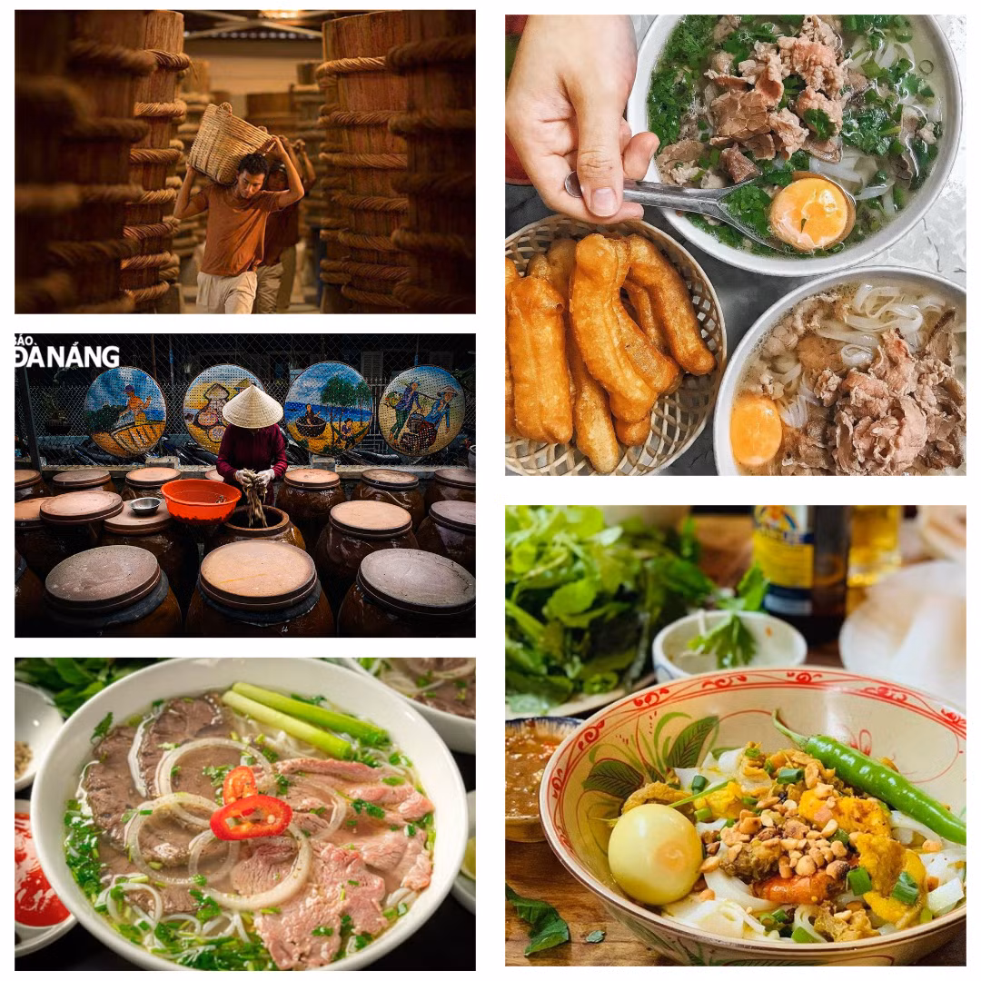 Phở Hà Nội, Phở Nam Định, tri thức dân gian Mì Quảng, nghề làm Nước mắm Nam Ô, nghề làm Nước mắm Phú Quốc là 5 di sản văn hoá phi vật thể quốc gia về ẩm thực của Việt Nam.