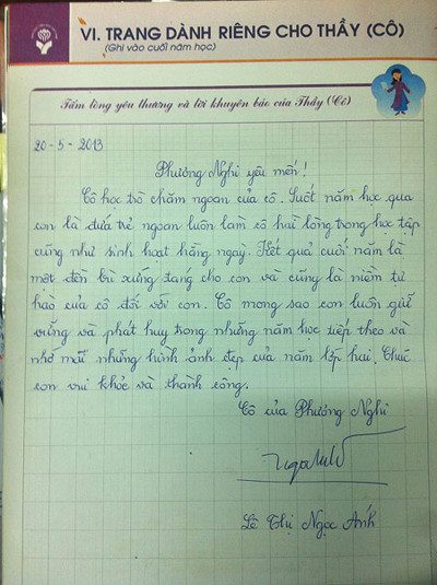 Trong đời học sinh, chắc hẳn ai cũng mong lời chúc khỏe và thành công như thế này từ giáo viên nhỉ
