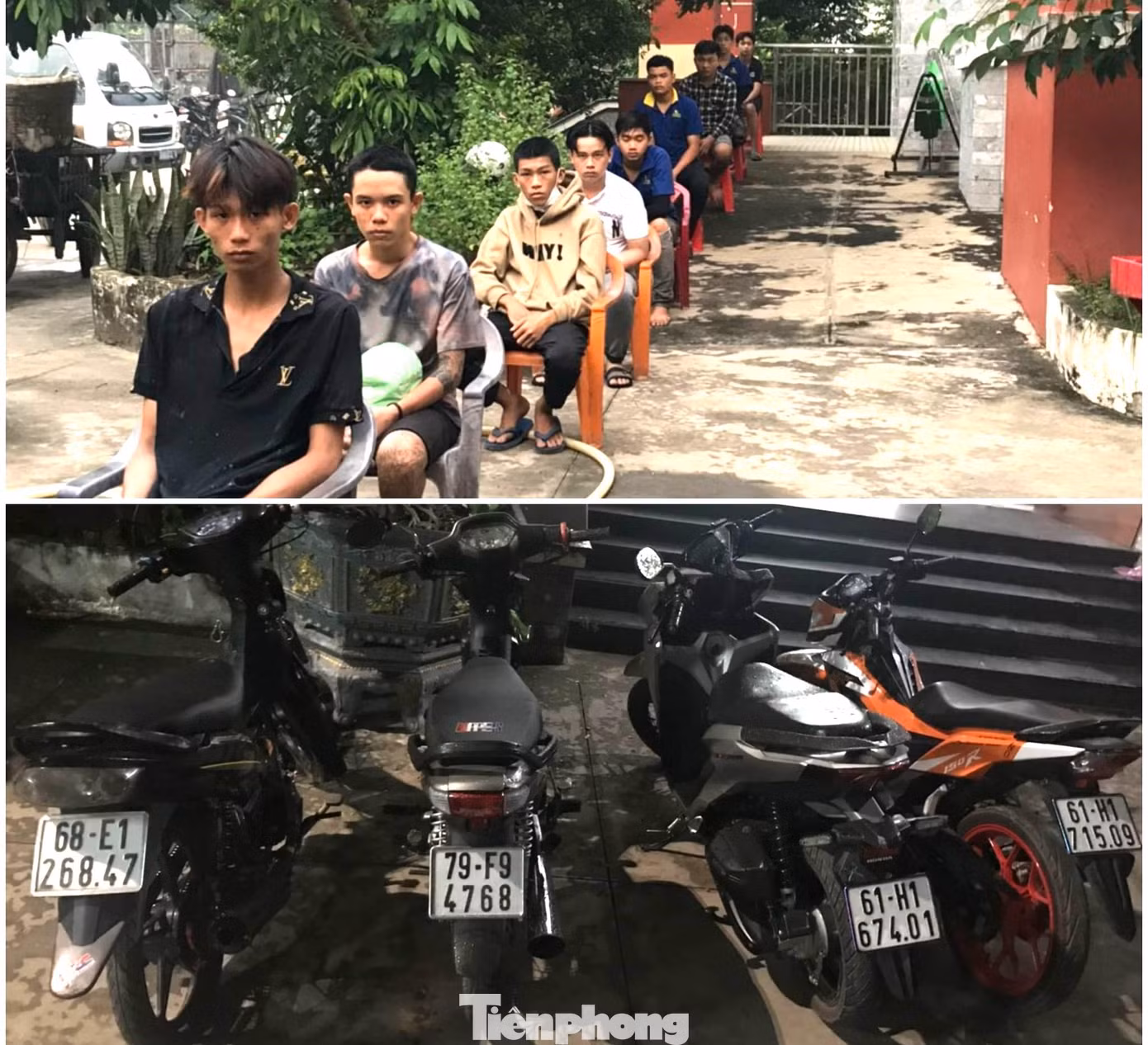 Các đối tượng và phương tiện tại cơ quan công an Các đối tượng và phương tiện tại cơ quan công an
