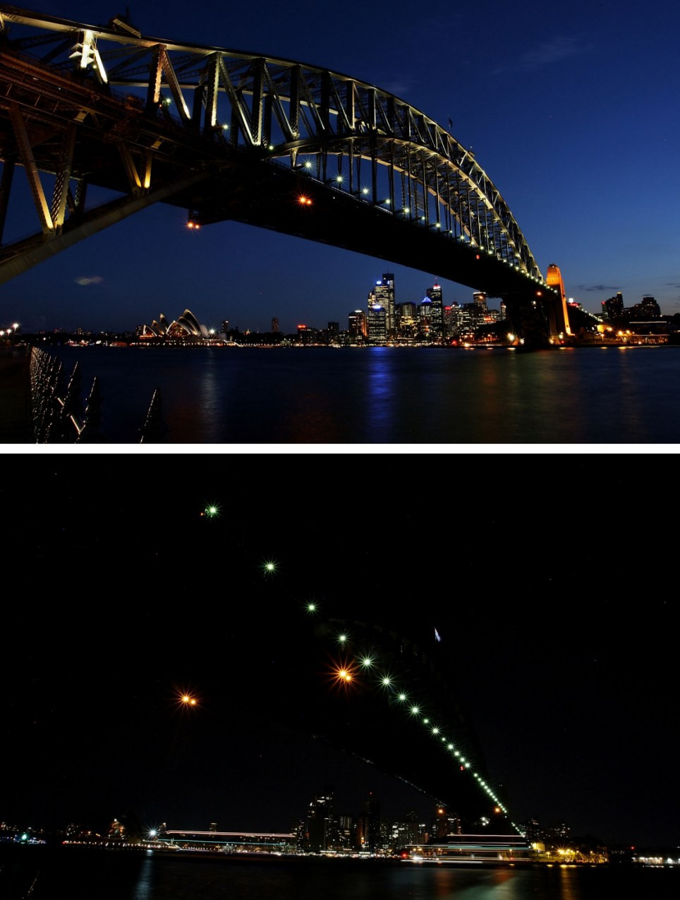 Thành phố Sydney chìm trong bóng đêm, hưởng ứng giờ Trái đất 2012.