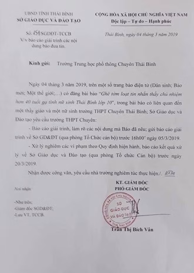 Yêu cầu làm rõ nghi án thầy giáo trường chuyên gạ tình nữ sinh ảnh 1