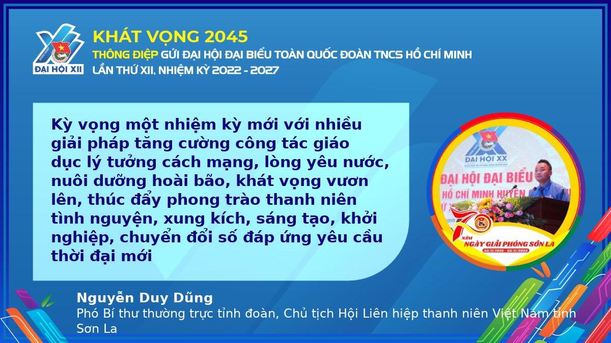 Anh Nguyễn Duy Dũng - Phó Bí thư thường trực Tỉnh Đoàn, Chủ tịch Hội Liên hiệp thanh niên Việt Nam tỉnh Sơn La