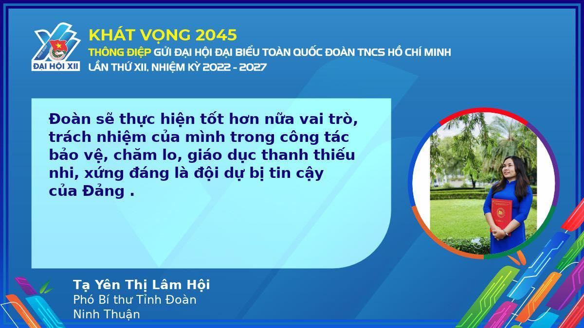 Chị Tạ Yên Thị Lâm Hội - Phó Bí thư Tỉnh Đoàn Ninh Thuận
