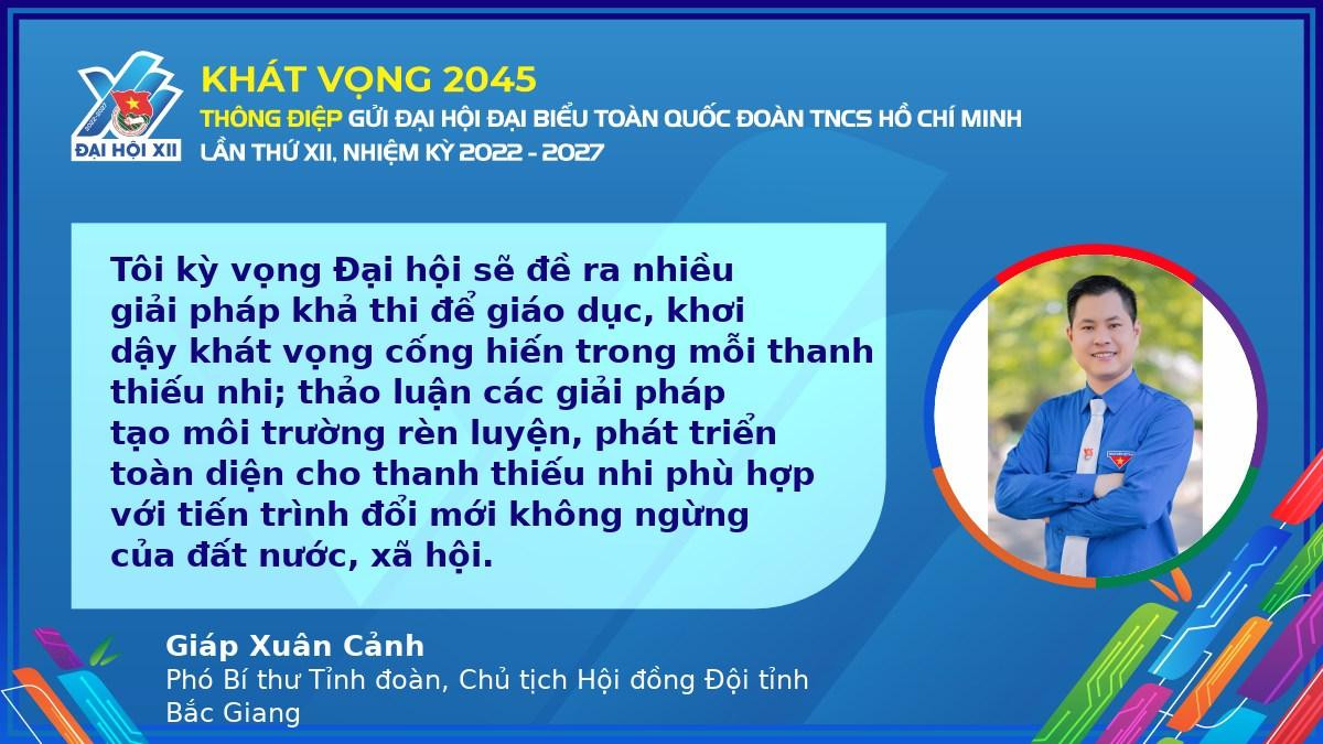 Anh Giáp Xuân Cảnh - Phó Bí thư Tỉnh Đoàn, Chủ tịch Hội đồng Đội tỉnh Bắc Giang