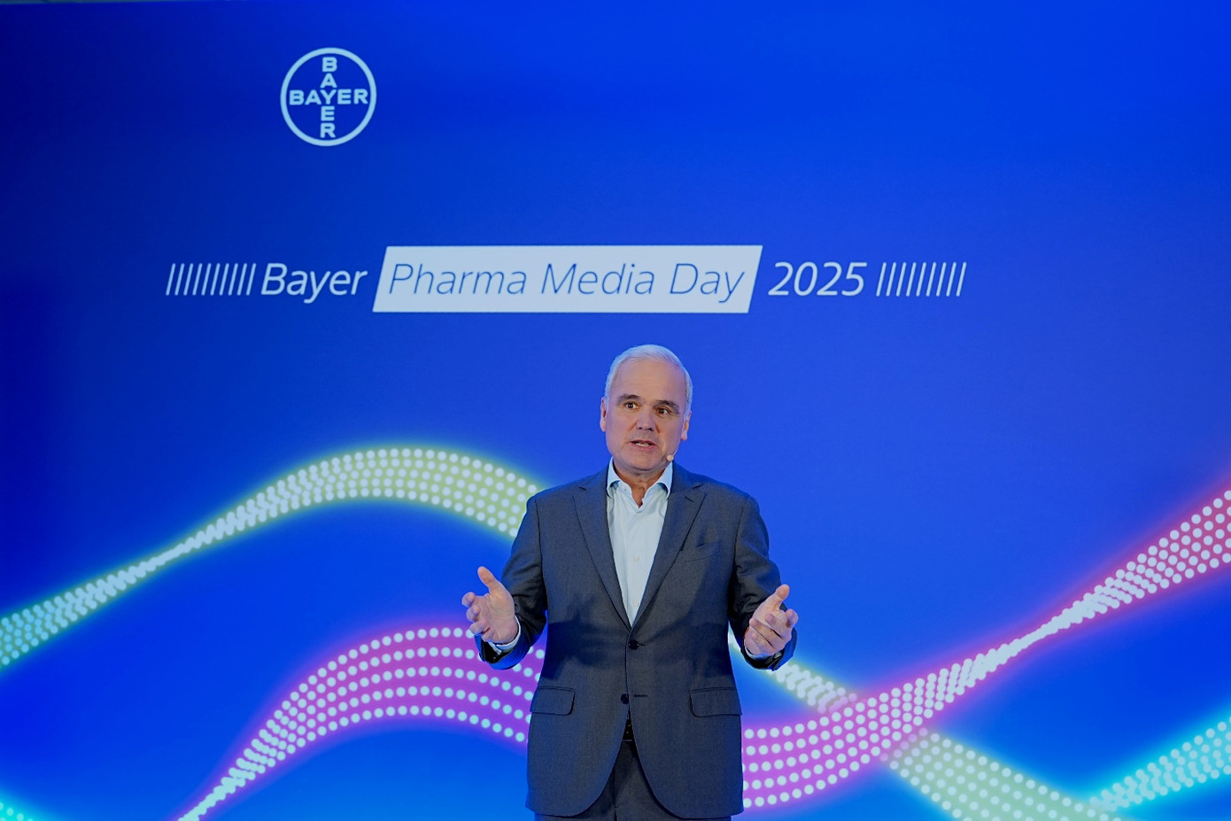 Ông Stefan Oelrich – Chủ tịch Nhánh Dược phẩm kiêm Thành viên Hội đồng Quản trị tập đoàn Bayer AG phát biểu trong sự kiện.