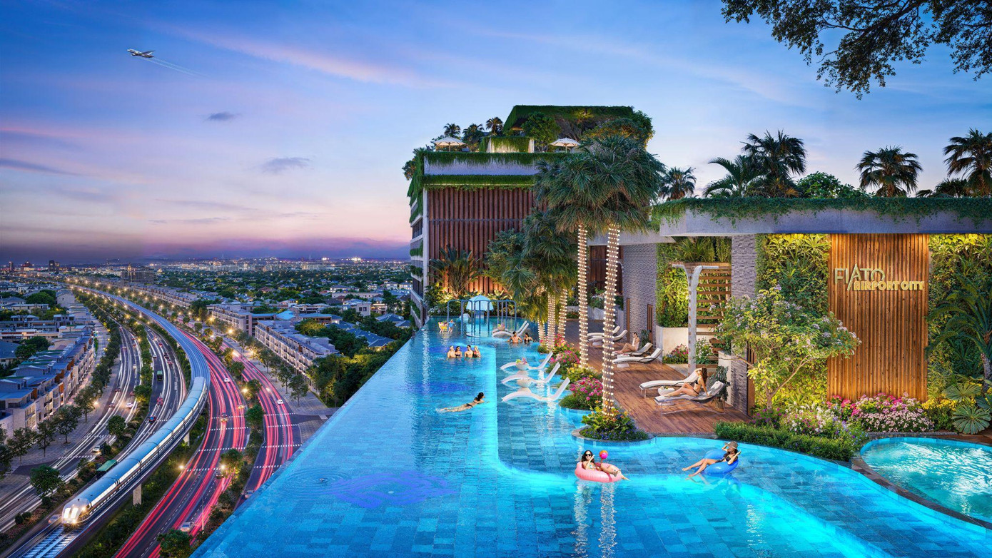 Hồ bơi vô cực tầng thượng đầu tiên tại Nhơn Trạch dài 50m, tổng diện tích 850m2