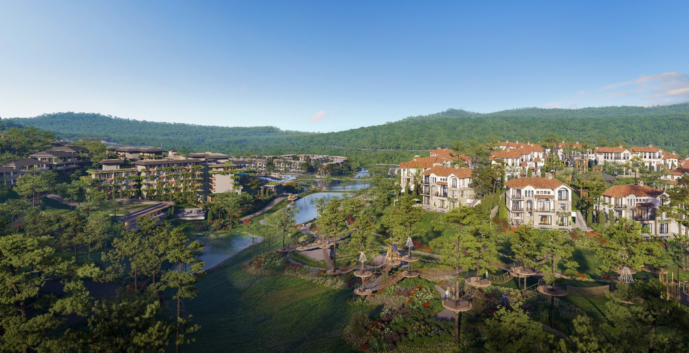 Duy nhất bộ sưu tập Luxury sở hữu tầm nhìn hướng ra công viên Valley Park và khu nghỉ dưỡng InterContinental Thanh Xuan Valley Resort.