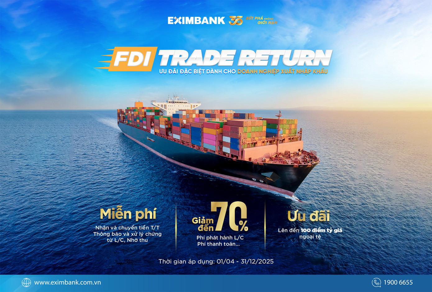 Eximbank vừa ra mắt chương trình Trade Return với nhiều ưu đãi dành cho doanh nghiệp xuất nhập khẩu.