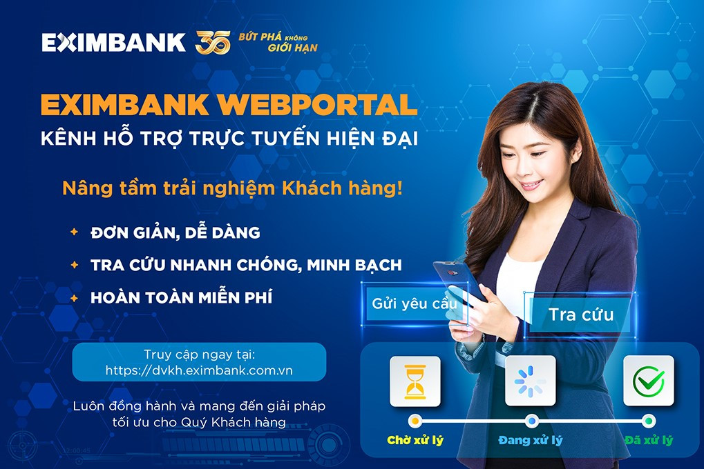 Eximbank nâng tầm trải nghiệm khách hàng với kênh hỗ trợ trực tuyến hiện đại.