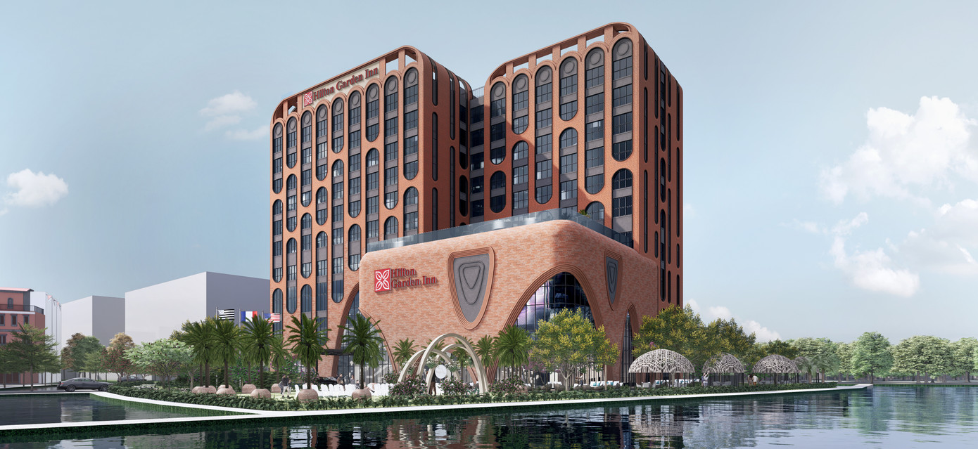 Phối cảnh Khách sạn cao 10 tầng với điểm nhấn kiến trúc độc đáo Phối cảnh Khách sạn cao 10 tầng với điểm nhấn kiến trúc độc đáo