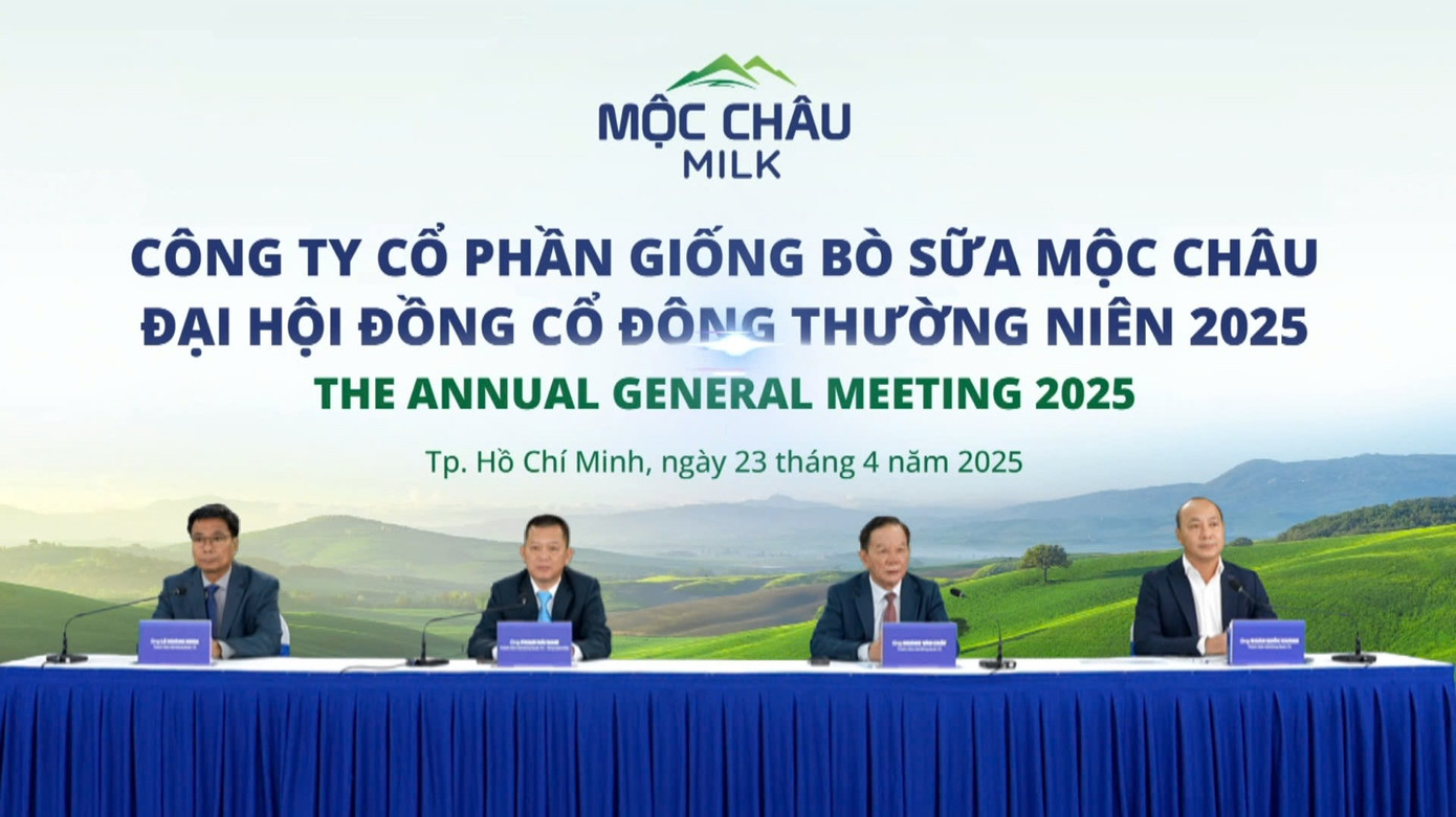 Đại hội đồng cổ đông thường niên năm 2025 tiếp tục khẳng định chiến lược phát triển bền vững và cam kết đồng hành cùng cộng đồng của Mộc Châu Milk. Đại hội đồng cổ đông thường niên năm 2025 tiếp tục khẳng định chiến lược phát triển bền vững và cam kết đồng hành cùng cộng đồng của Mộc Châu Milk.