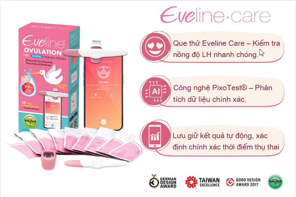 Que thử rụng trứng Eveline Care - Công cụ hỗ trợ đắc lực giúp tăng cơ hội thụ thai tự nhiên