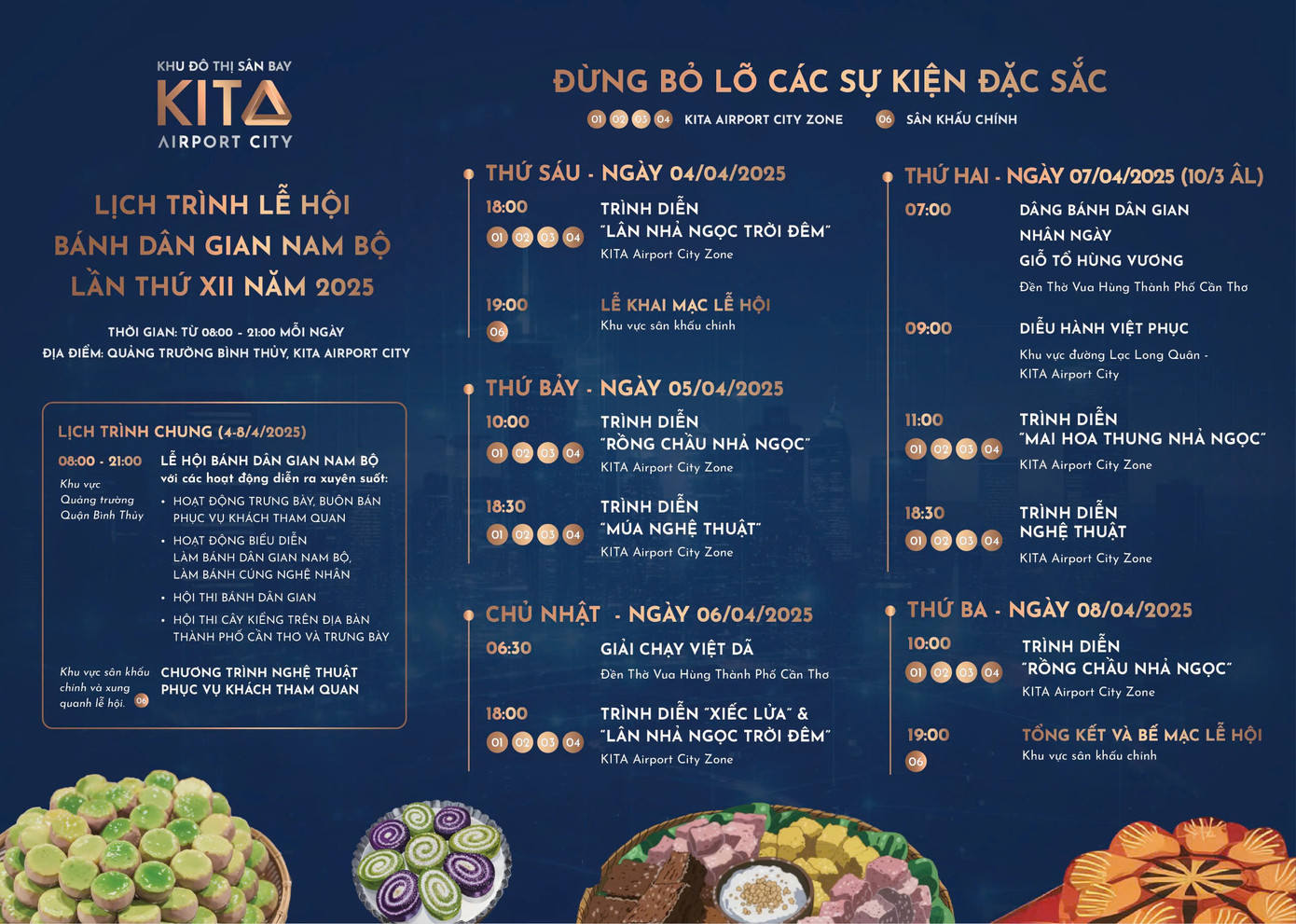 Khám phá các hoạt động đặc sắc của Lễ hội Bánh dân gian Nam Bộ 2025 tại KITA Airport City.
