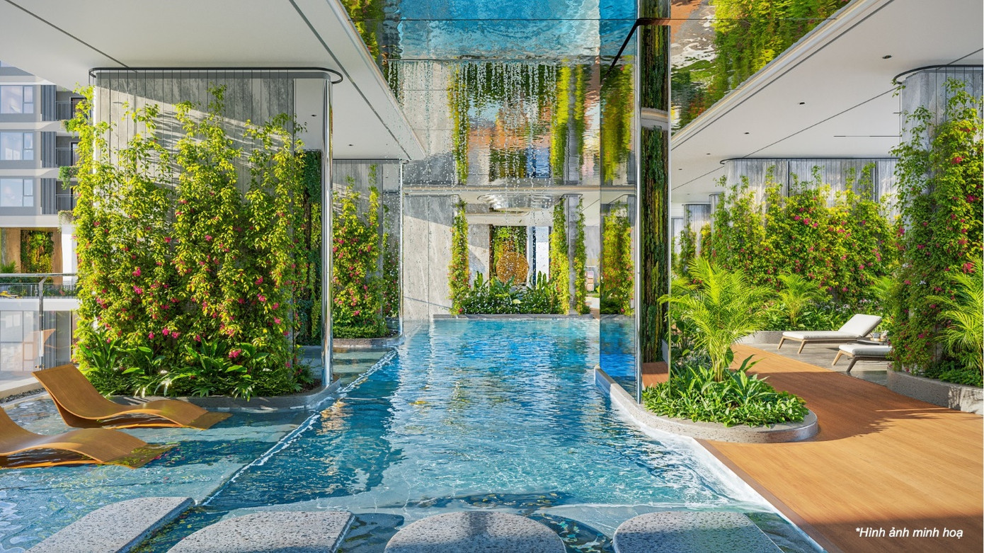 Phối cảnh hồ bơi phân khu Zenia thuộc La Pura