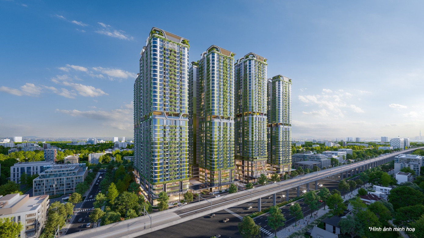 Thành phố dưỡng lành La Pura sở hữu mặt tiền xanh 300m dài nhất Quốc lộ 13, tương lai có đường sắt đô thị trên cao số 2 ngang nhà.