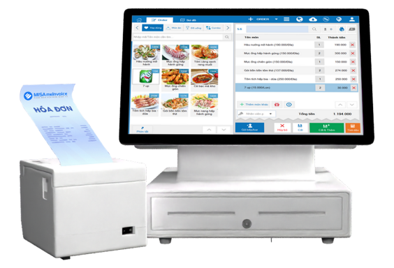 MISA meInvoice liên thông dữ liệu với Phần mềm quản lý nhà hàng MISA CukCuk, Nền tảng quản lý bán hàng đa kênh MISA eShop đáp ứng đầy đủ nghiệp vụ hóa đơn điện tử có mã khởi tạo từ máy tính tiền theo quy định hiện hành