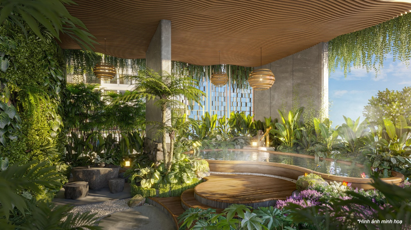 Phối cảnh bể trị liệu dành cho cư dân ở tầng 20